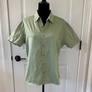 Men's RAVE Green Short Sleeve Cotton Dress Shirt
